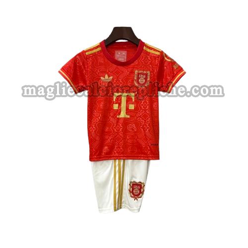 125th anniversary maglie calcio bambino bayern münchen 2025 2026 rosso