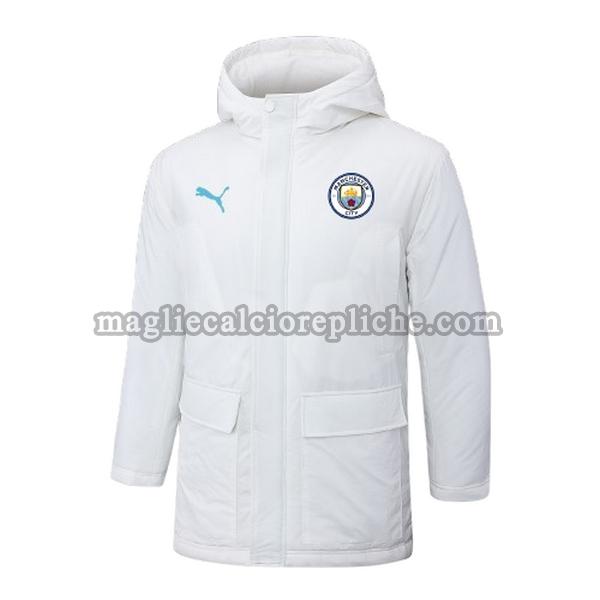 blue logo cappotto di cotone calcio manchester city 2024 2025 bianco