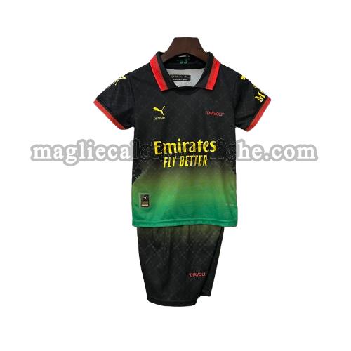 fourth ac milan x off white maglie calcio bambino ac milan 2025 nero