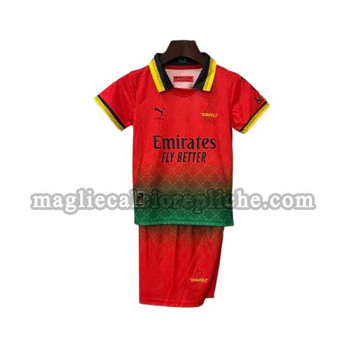 fourth ac milan x off white maglie calcio bambino ac milan 2025 rosso