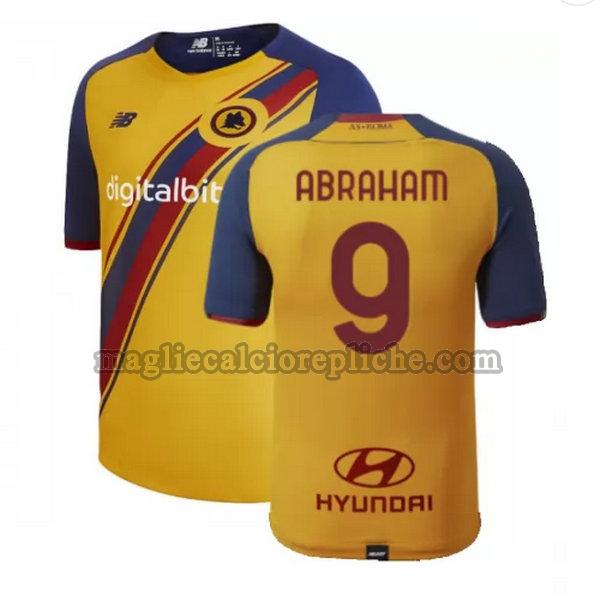 fourth maglie calcio as roma 2021 2022 abraham 9 giallo