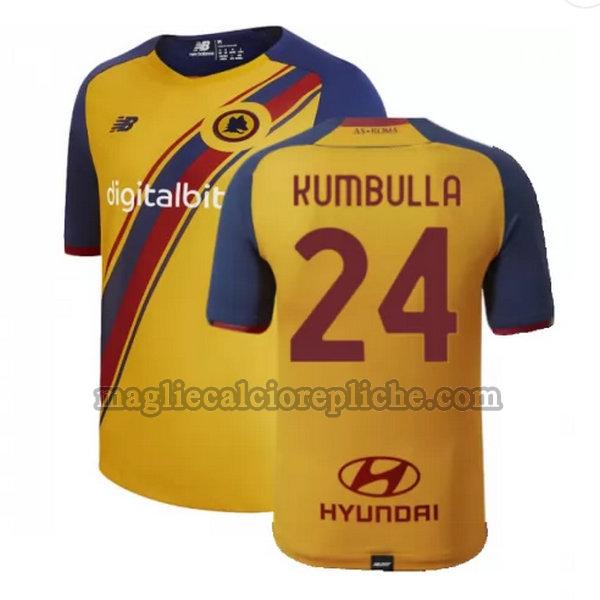 fourth maglie calcio as roma 2021 2022 kumbulla 24 giallo