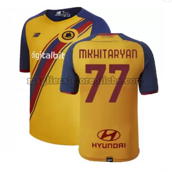 fourth maglie calcio as roma 2021 2022 mkhitaryan 77 giallo