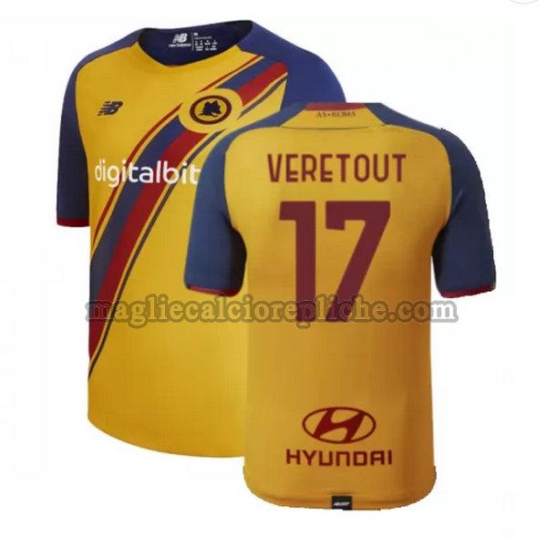 fourth maglie calcio as roma 2021 2022 veretout 17 giallo