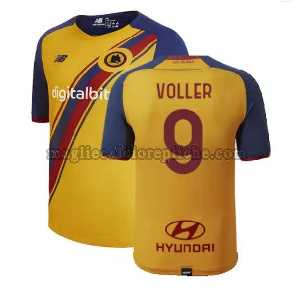 fourth maglie calcio as roma 2021 2022 voller 9 giallo