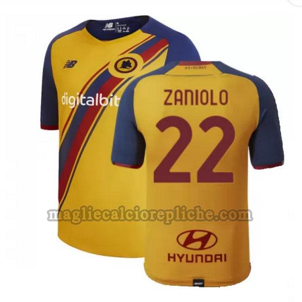 fourth maglie calcio as roma 2021 2022 zaniolo 22 giallo