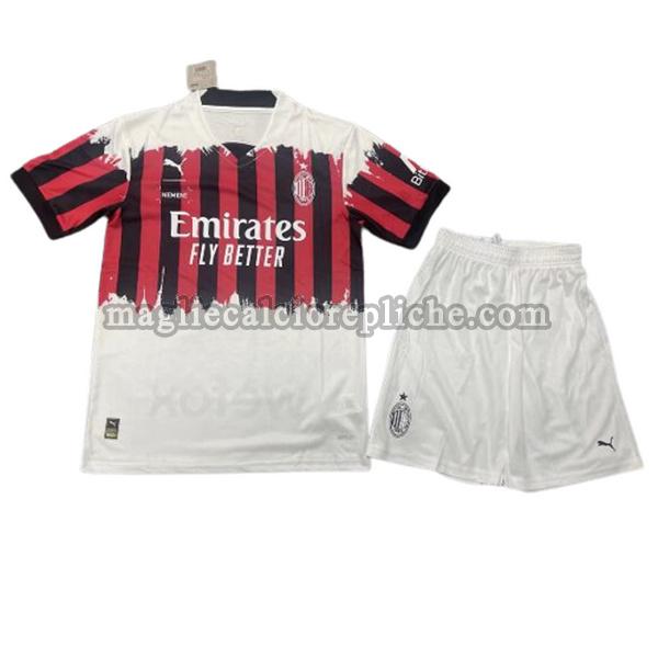 fourth maglie calcio bambino ac milan 2022 rosso bianco