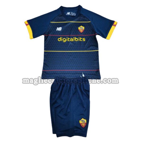 fourth maglie calcio bambino as roma 2021 2022 blu