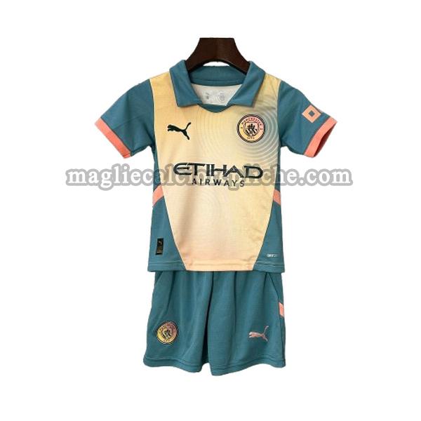 fourth maglie calcio bambino manchester city 2024 2025 giallo verde