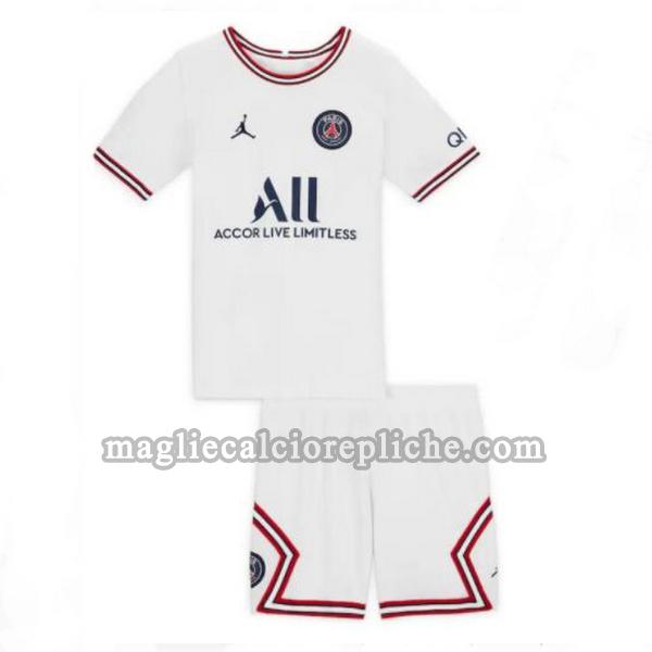 fourth maglie calcio bambino psg 2021 2022 bianco