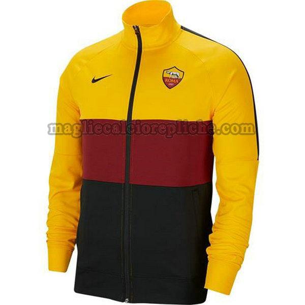 giacche a vento calcio as roma 2020-2021 amarilla-rosso-nero