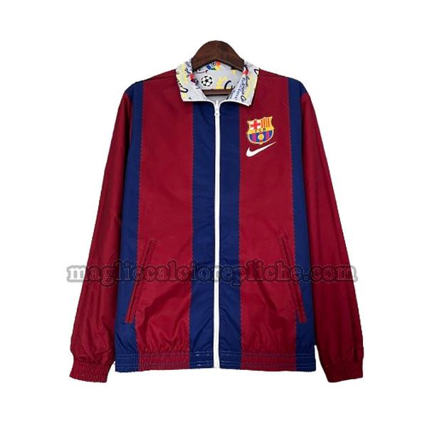 giacche a vento calcio barcellona 2023 2024 rosso blu