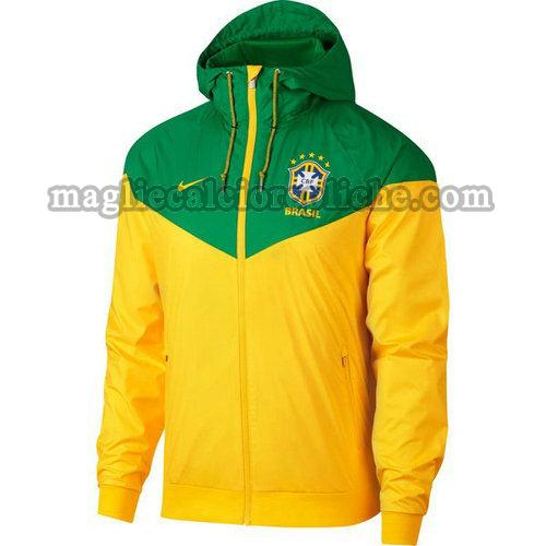giacche a vento calcio brasile 2018 giallo verde
