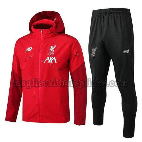 giacche a vento calcio liverpool 2019-2020 completo rosso nero