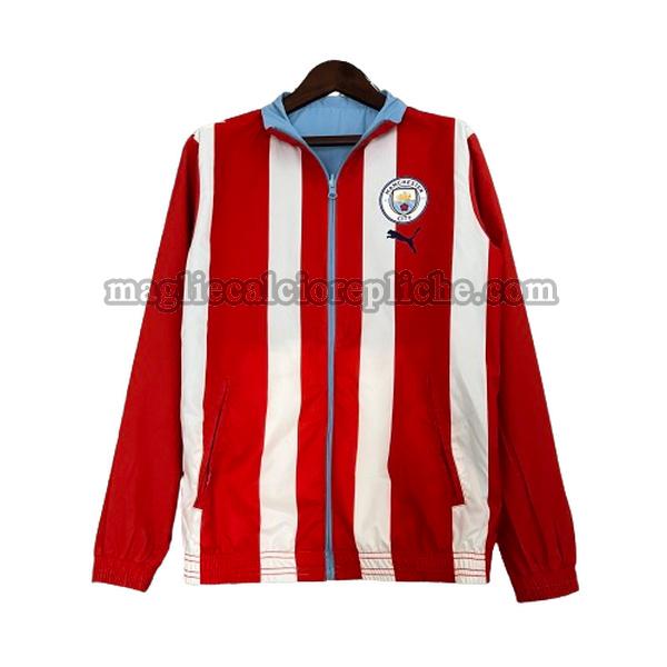 giacche a vento calcio manchester city 2023 2024 rosso bianco