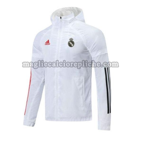 giacche a vento calcio real madrid 21 22 bianco