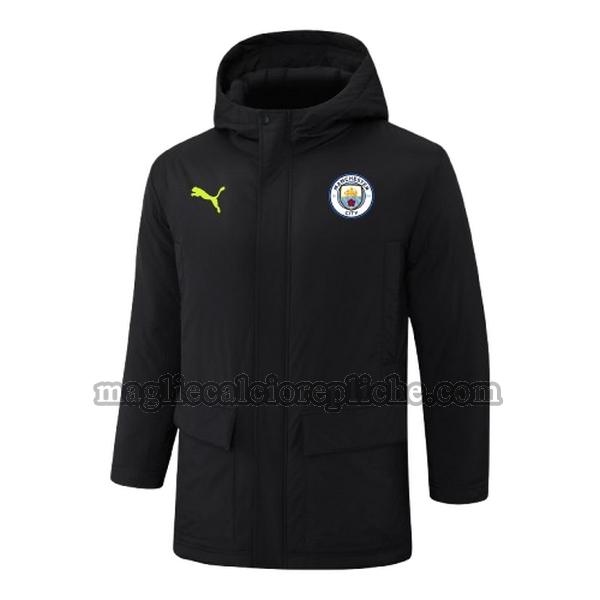 green logo cappotto di cotone calcio manchester city 2024 2025 nero