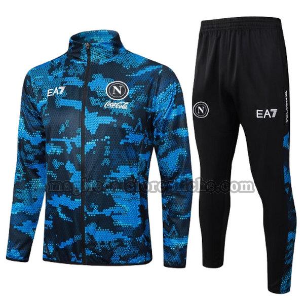 long zipper tuta sportivas calcio bambino napoli 2024 2025 completo blu