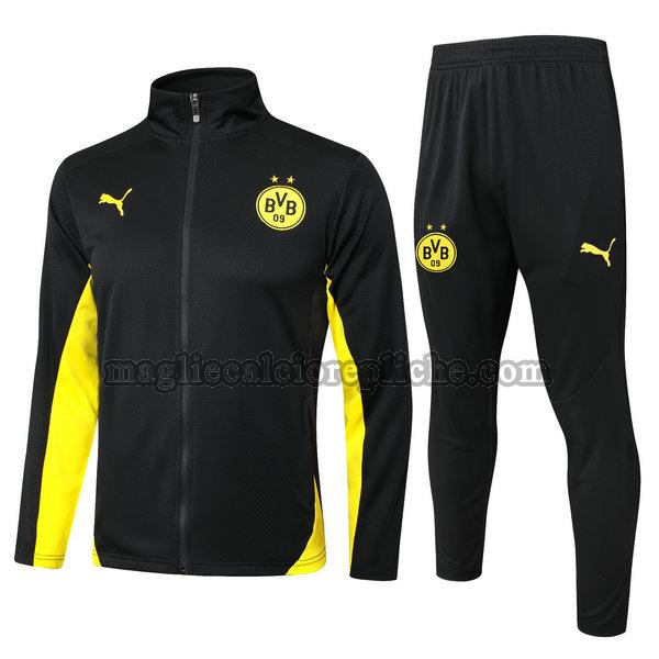 long zipper tuta sportivas calcio borussia dortmund 2024 2025 completo nero