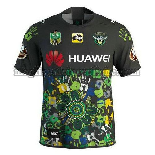 maglie rugby calcio canberra raiders 2018 nero verde