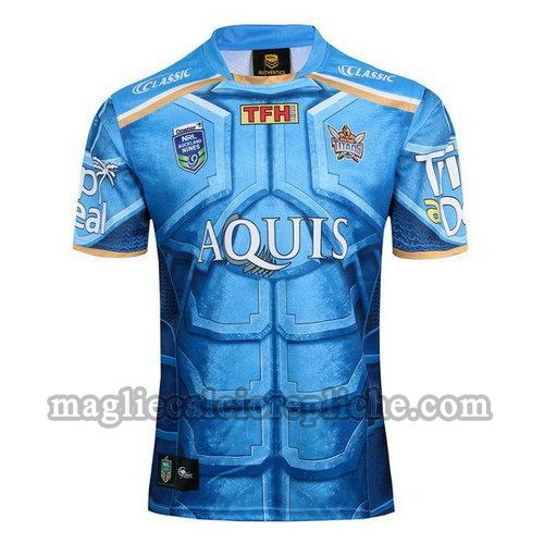 maglie rugby calcio gold coast titans 2017-2018 blu