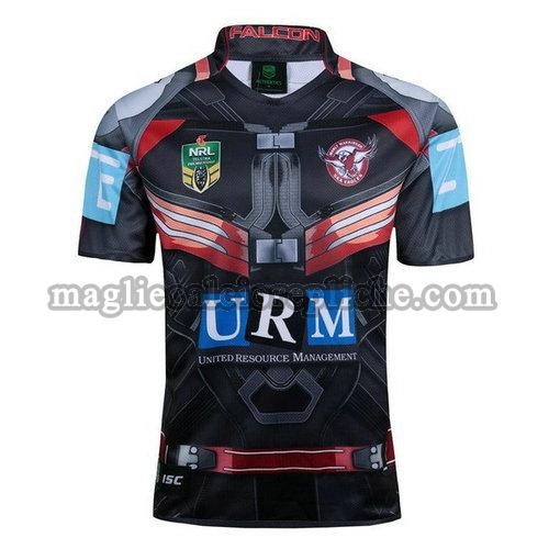 maglie rugby calcio manly sea eagles 2017-2018 nero