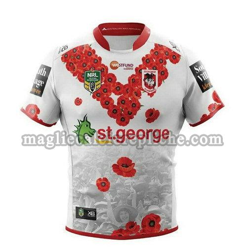 maglie rugby calcio st. george illawarra dragons 2018 bianco