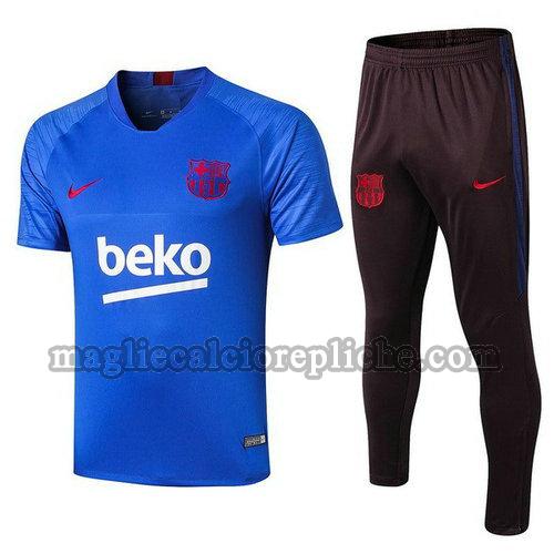 magliette formazione calcio barcellona 2019-2020 completo blu