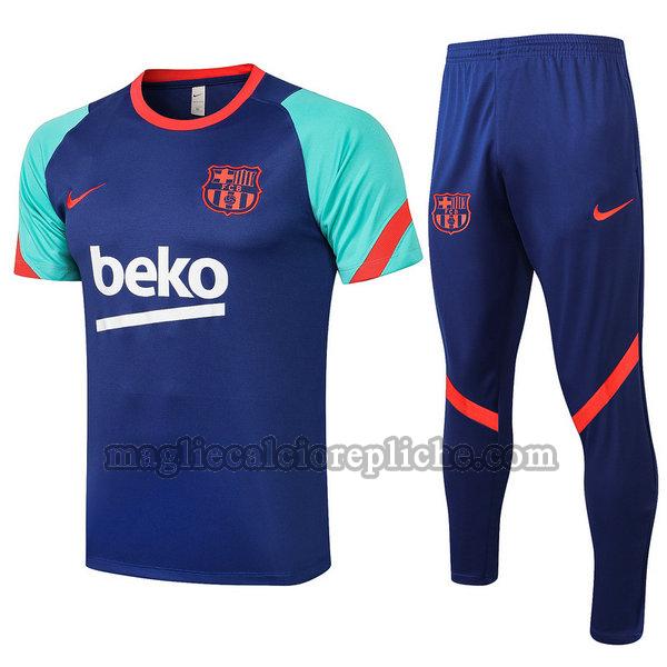 magliette formazione calcio barcellona 2021 2022 completo blu