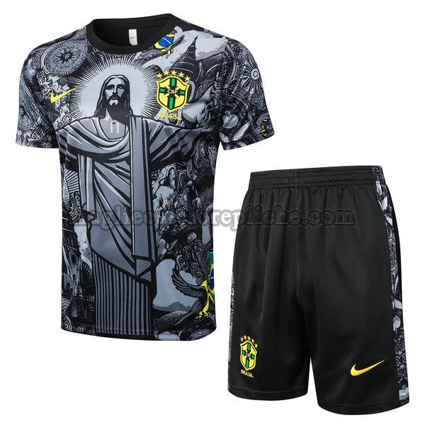 magliette formazione calcio brasile 2024 completo nero