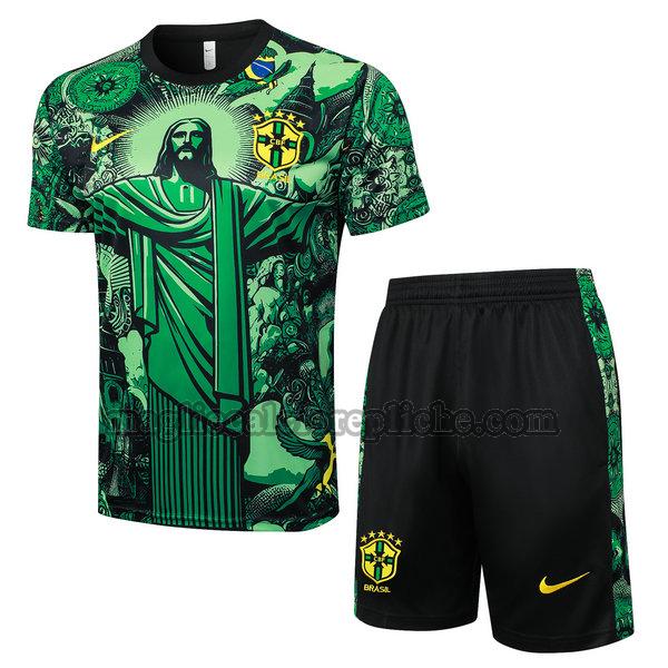 magliette formazione calcio brasile 2024 completo verde