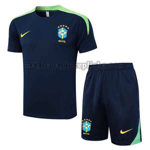 magliette formazione calcio brasile 2024 season completo blu