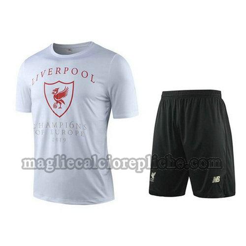 magliette formazione calcio liverpool 2019 2020 completo bianco