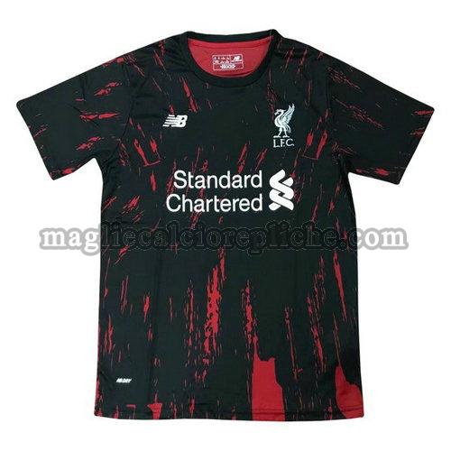 magliette formazione calcio liverpool 2020 nero rosso