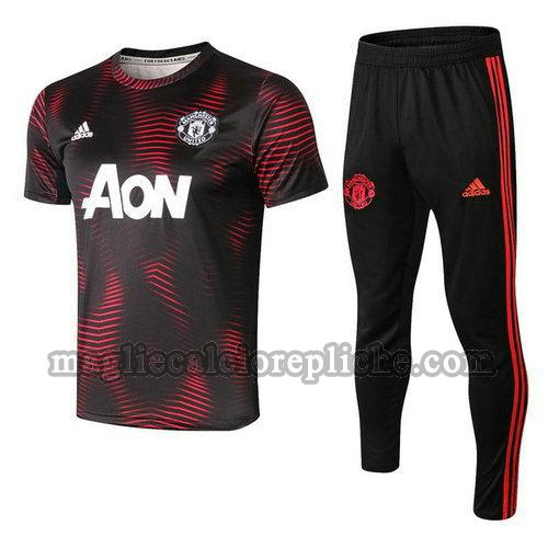 magliette formazione calcio manchester united 2018-2019 completo rosso nero