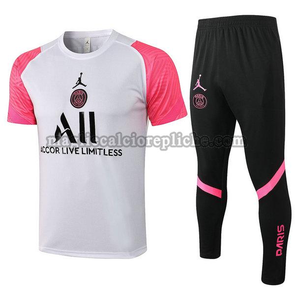 magliette formazione calcio psg 2021 2022 completo bianco rosa