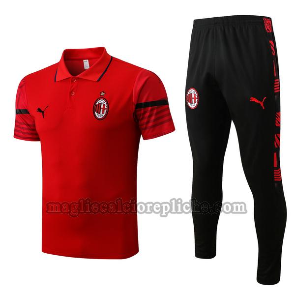 magliette polo calcio ac milan 2022 2023 completo rosso