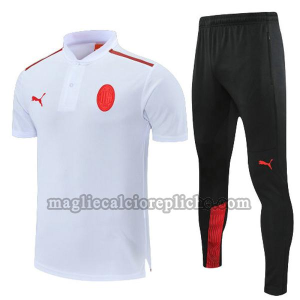 magliette polo calcio ac milan 2022 completo bianco