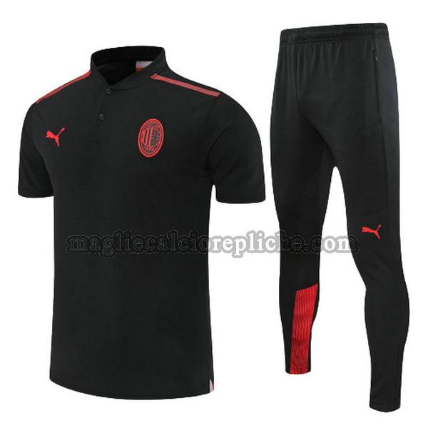 magliette polo calcio ac milan 2022 completo nero