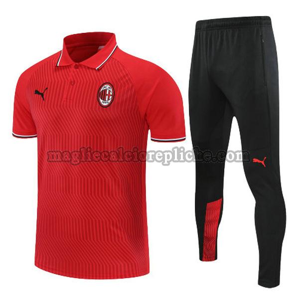 magliette polo calcio ac milan 2022 completo rosso