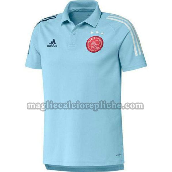 magliette polo calcio ajax 2020-2021 blu