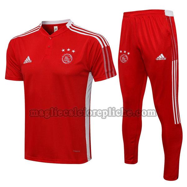 magliette polo calcio ajax 2021 2022 completo rosso