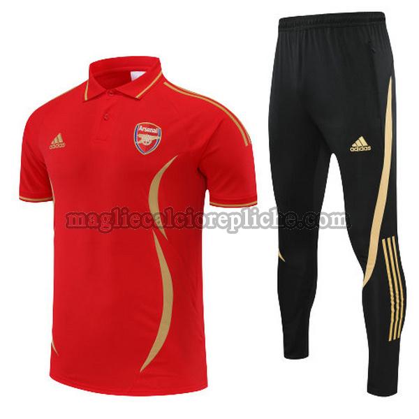 magliette polo calcio arsenal 2022 completo rosso