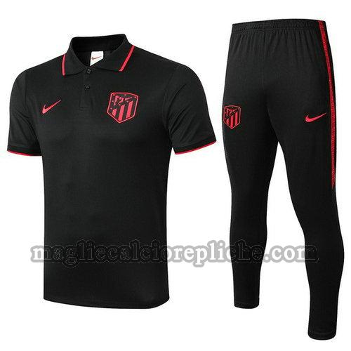 magliette polo calcio atlético madrid 2019-2020 completo nero