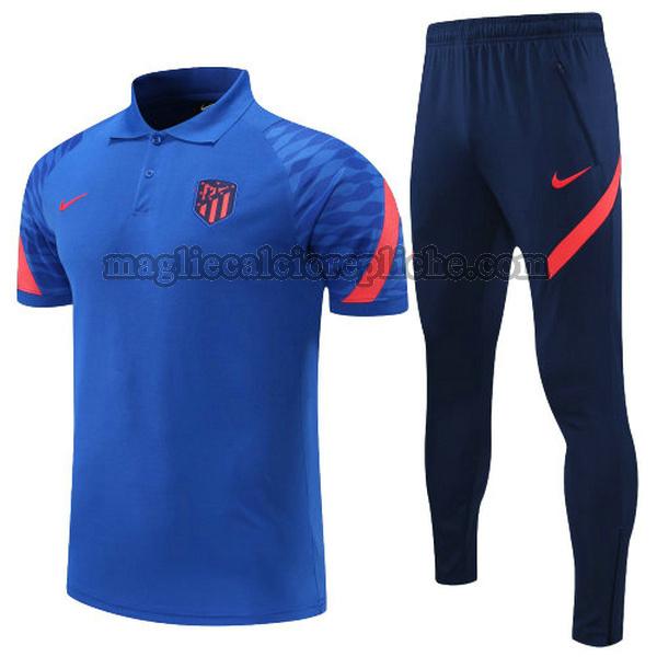 magliette polo calcio atlético madrid 2022 completo blu