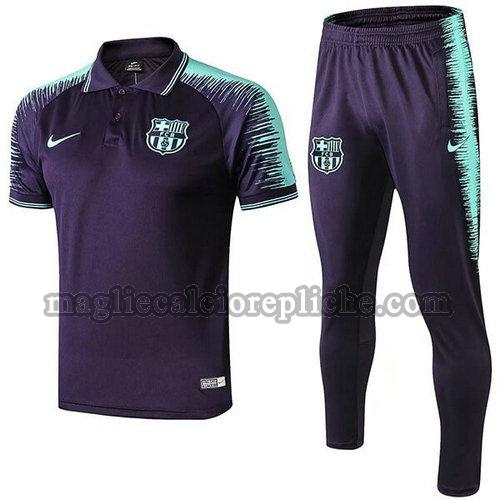 magliette polo calcio barcellona 2019-2020 completo porpora