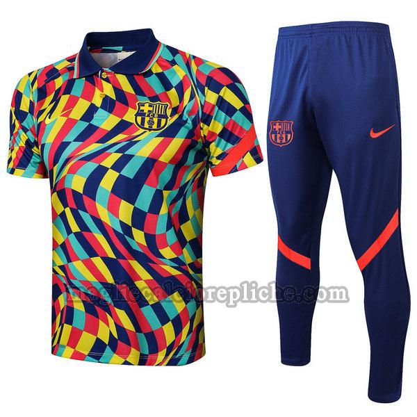 magliette polo calcio barcellona 2021 2022 completo colorful