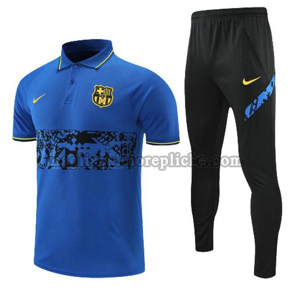 magliette polo calcio barcellona 2022 completo blu