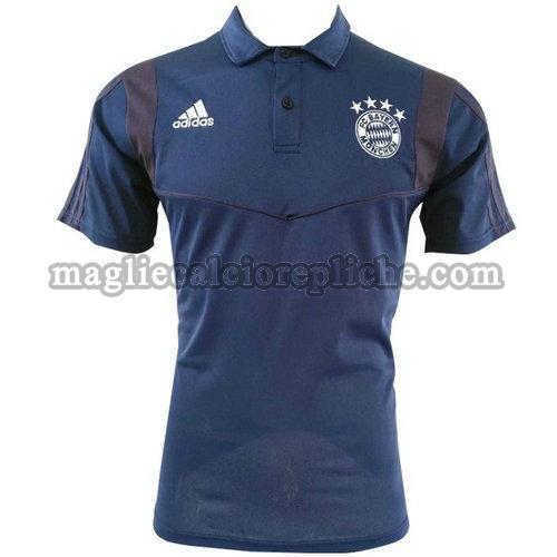 magliette polo calcio bayern münchen 2019-2020 blu marina