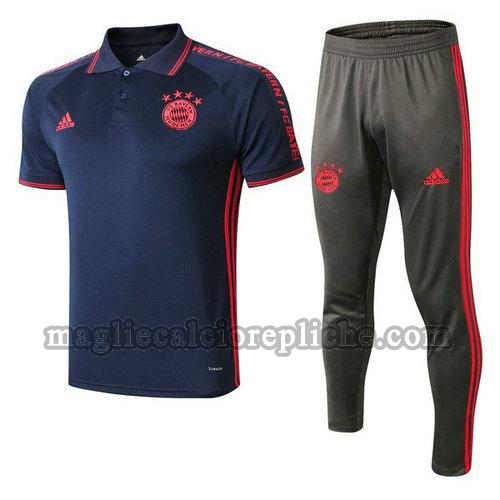 magliette polo calcio bayern münchen 2019-2020 completo blu grigio